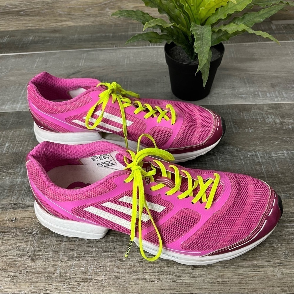 ADIDAS Adizero Pink White Feather Sprint Frame Size 8.5 - Picture 2 of 16